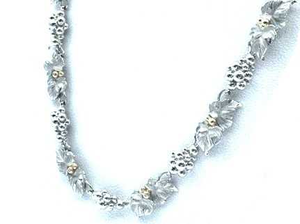 石川暢子買取 Pt900/K18 アズタイムブドウモチーフネックレス